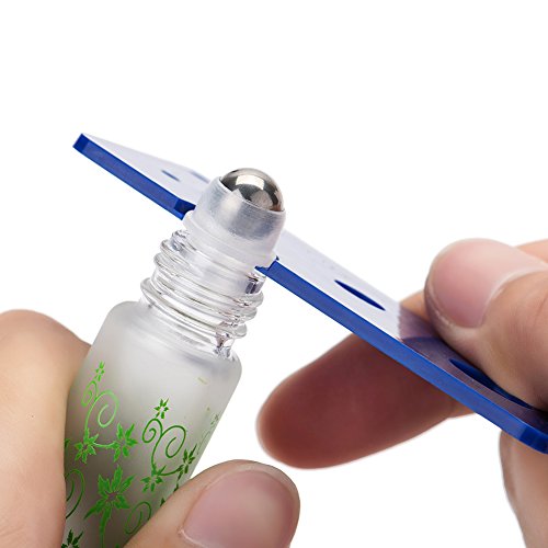 Essential Oil Flower Printing Roller Bottle - 10Ml Glass Bottles with Stainless Steel Roller Balls, Rainbow color Set (pack of 18) Including Extra 2 Roller Balls,2 Droppers,2 Funnels,1 opener by MUB - Thumbnail 6