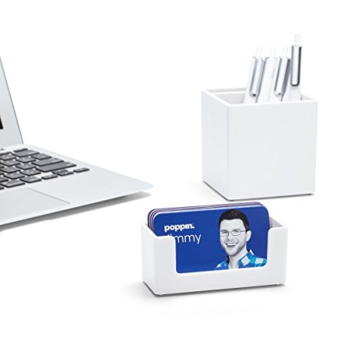 Poppin 10 Piece Set Fresh Start Desk Collection (White)