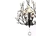 SEOL-Light 3-Light Vintage Crystal Branch Black Chandeliers Farmhouse Hanging Pendant Fixture for Closet,Entryway,Living Room,Dining Room,E12,120W,Hardwired;