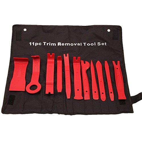 Click Here to See More Images Auto Trim Removal Tool Kit for Car Audio, Dash Panel, Upholstery, Radio, Door, and Window Installation Molding Remover 11pcs - Premium Clip Set Fastener Remover 11Pc