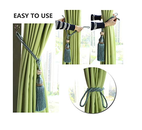Inesun 1 Pair Tassels Curtain Tiebacks Home Decorative Window Drapery Ball Tassels Rope Holdbacks (Pink)