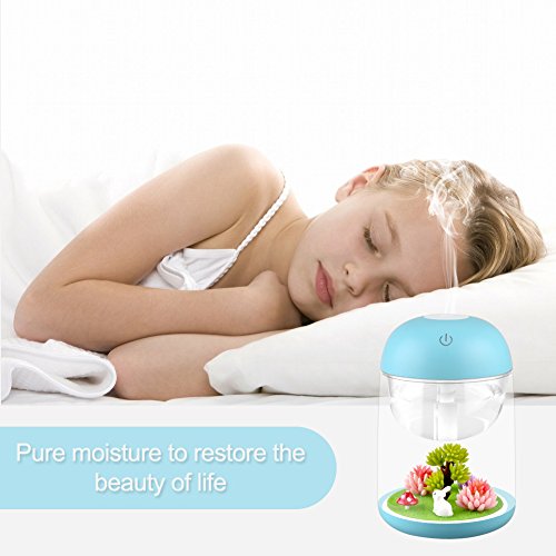 Loneyshow Micro Landscape humidifier Diffuser 180ml Cool Mist Humidifier with Adjustable Mist Mode, Waterless Auto Shut-off (Blue) - Thumbnail 2