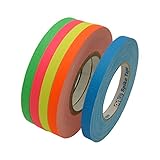 JVCC Gaff-Color-Pack Gaffers Tape Multi-Pack: 1/2 in. wide 5 Rolls/Pack (Fluorescent Blue, Fl. Green, Fl. Orange, Fl. Pink, Fl. Yellow)