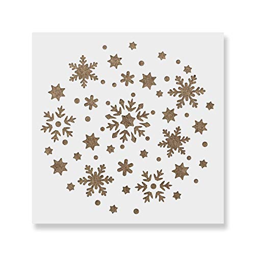 Snowflake Circle Stencil Template - Reusable Stencil with Multiple Sizes Available