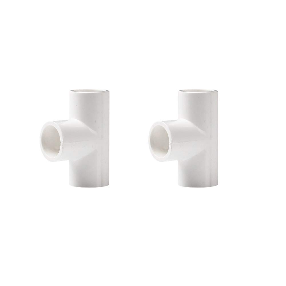 YOFASEN Three Way Pipe Connectors White - PVC Pipe Fittings Adapter Connector Fitting, 25x20, 2pcs