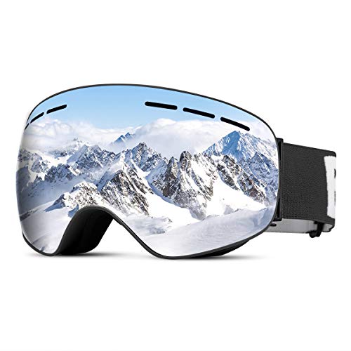 Funkprofi OTG Ski Goggles, Over Glasses Ski/Snowboard Goggles for Men, Women & Youth, 100% UV400 Protection, Anti Fog, Detachable Lens and Strap, Clear Wide Field of View, Helmet Compatible Goggles