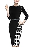 VfEmage Womens Elegant Asymmetric Check Plaid Wear to Work Pencil Dress