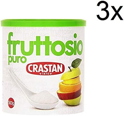 3X Crastan Fruttosio Puro Pure Fructose Sweetener 500 gr