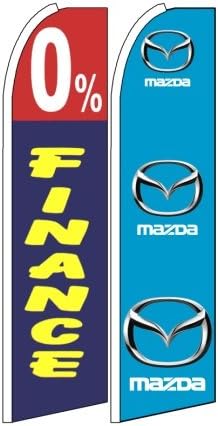 0% Finance,mazda King Size Swooper Flag Sign Pack of 2