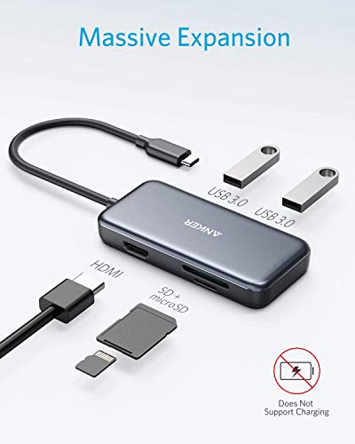 Anker USB C Hub Adapter, 5-in-1 USB C Adapter, with 4K USB C to HDMI, SD and microSD Card Reader, 2 USB 3.0 Ports, for MacBook Pro 2019/2018/2017, iPad Pro 2019/2018, Pixelbook, XPS, and More - Image 3