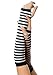 Leg Avenue Women's Nylon Striped Arm Warmers, Black/White, One Size