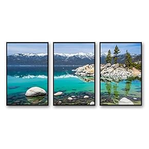 Framed for Living Room Bedroom Lake Tahoe for x3 Panels