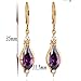 YAZILIND Elegant Unique Design 14K Gold Filled Inlay Teardrop Cubic Zirconia Dangle Drop Earrings for Women (Purple)