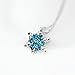 Girls Frozen Snowflake Crystal Pendant Necklace Ocean Green Pendant for Gift