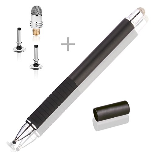 MINGRU Capacitive Stylus/Styli Pen (Disc & Fiber Tip 2-in-1 Series) with 2 Replacement High Sensitivity Disc and 1 Hybrid Fiber Tip, Universal on ipad Stylus,iphone stylus and other Touch Screens