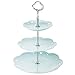 Turquoise Ceramic 3 Tier Dessert Stand Server/Tea Party Cupcake Tower/Appetizer Serving Tray