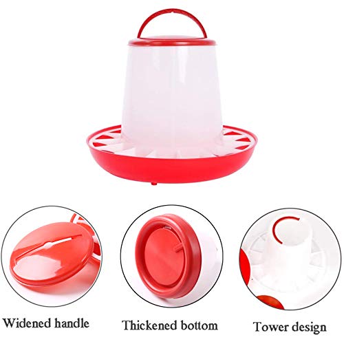 Anjing Futterautomat Hühner 3 kg und Hühnertränke 3l, Futterspender Hühner und Tränke Set für Hühnerfutter,Automatische Wassertränke,Hühner Futtertrog Set,Zubehör Zucht, Farming – Bild 4