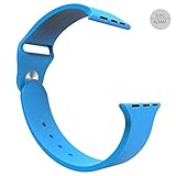 [3 Pieces] iXCC 42mm Apple Watch Band Soft Silicone Sport Style Series 2 Series 1 Men Women [2 Lengths] Large / Small Wrist Strap Replacement - Blue