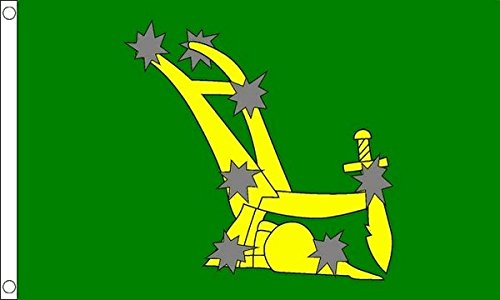 Green Starry Plough Flag - 5 x 3' (150cm x 90cm) - Irish Republican Easter Rising 1916