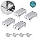 Reliancer 4 Pack Sliding Window Locks Sets with Keys Aluminum Alloy Door Frame Security Lock Stop Adjustable Safety Window Locks Security Door Stop for Home and Office Child Safety