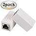 Jadaol RJ45 Coupler, Ethernet Coupler Inline Coupler for Cat8/Cat7/Cat6/Cat5e, 1000Mbps Ethernet Extender Adapter LAN Connector for Router Modem Switch Network Extension, Female to Female 2 Pack White