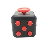 Maggift Fidget Cube Dice toy Stress Cube relieve Anxiety (Black-red)