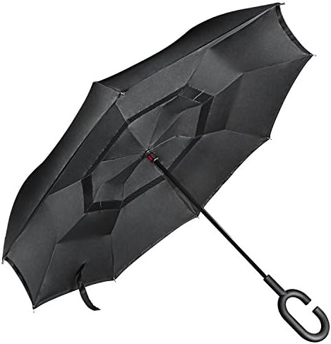 FEEMIC Durable Layer Inverted Umbrella -Windproof UV Protection Umbrella for Car and Outdoor Use
