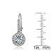 Sterling Silver Aquamarine and White Topaz Round Leverback Earrings
