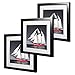 Natural art 11 x 11 Picture Frame 3 Pack 8x8 Black Frame Without Mat Set for Wall and Tabletop - Mounting Hardware Included