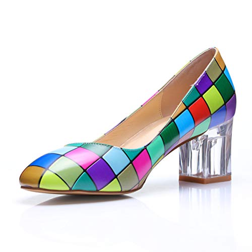 clear block mid heels