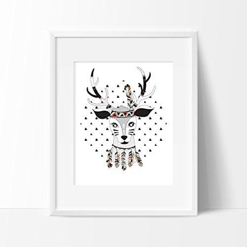 Deer Tribal Art Print - Children's Wall Art - Nursery Art - Tribal Decor - Deer Art