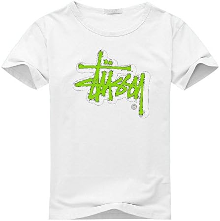 Stussy logo For Men's Printed Short Sleeve Tee Tshirt Medium White