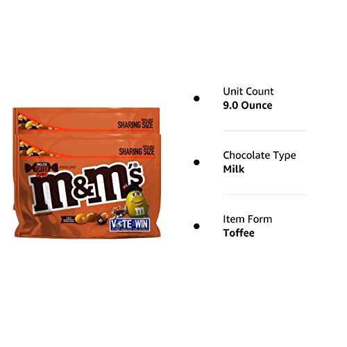 NEW M&M'S English Toffee Peanut Chocolate Candy Flavor Vote, 9.0 Ounce