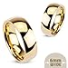 Crazy2Shop 6MM Stainless Steel Yellow Gold Plated High Polished Comfort Fit Traditional Dome Wedding Ring