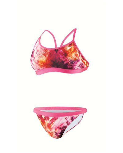 Nike Women's Fractured Tie Dye Adjustable Sport Top Bikini