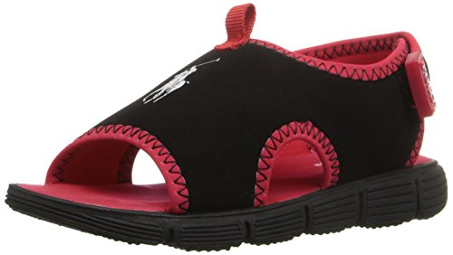 Polo Ralph Lauren Kids Wave croft II BL Stretch PU/RD Sport Sandal (Toddler)