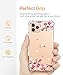 GVIEWIN Floden Lite Series Case Compatible with iPhone 11 Pro Max 6.5 Inch 2019,Clear Flower Design Soft & Flexible TPU Slim Shockproof Bumper Protective Floral Cover Case (Peach Blossom/Pink)