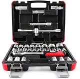 Hilka 01123202 32 Piece 1/2-inch Drive Socket Set Chrome Vanadium Steel Ratchet view 2