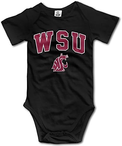 Washington State University WSU Cougars Logo Baby Girls Black Romper Bodysuit
