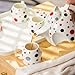 Hilynssher Aodyow Tea Cup Set, One Goods Porcelain Teapot Coffee Cups Set with Ceramic Serving Tray Polka Dot Drinking Cups for Tea Latte Espresso Water (Poppy Red)