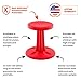 KORE Design Wobble Stool Chair, Girls + Boys Kid Desk Stools, Ergonomic Small Office Chairs, Flexible Seating for Active Child, ADD/ADHD, Classroom, School, Home, Kids (14in), Age 6-7 yrs, Red
