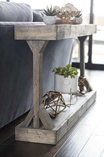 Barb Large Console Table Solid Wood by Del Hutson Designs (Grey)