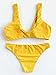 SweatyRocks Women's Sexy Bikini Swimsuit Soild Color Tie Knot Front High Waist Swimwear Set Yellow M