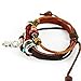 MORE FUN The Start Alloy Pendant Woven Handmade Multistrand Leather Wrap Bracelet,Adjustable