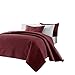Chezmoi Collection Austin 3-Piece Oversized Bedspread Coverlet Set (Queen, Burgundy)