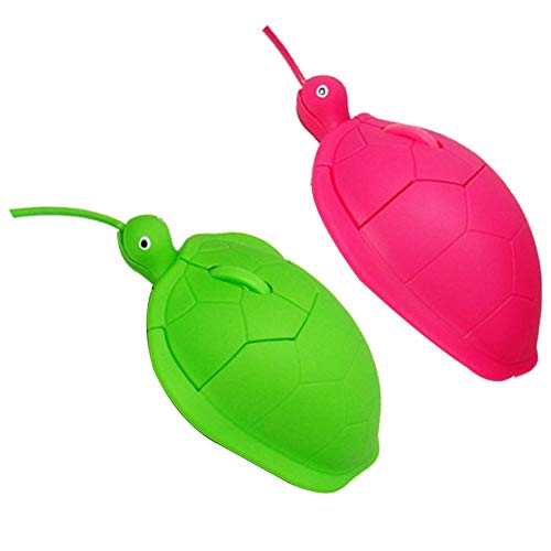 Shentesel Wired Optical Mouse Cute Turtle Animal Kids Three Buttons Computer Laptop - Rose Red - Thumbnail 3
