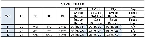 DFXIU Costume Da Bagno Reversibile Con Stampa Per Donne a Righe Monokini Beachwear Monocolore Striscia Fiori Blu