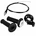 New Twist Throttle Accelerator Handle Gripsand Bent Cable Set for Mini Baja Doodlebug MOTOVOX MBX10 MBX11 and WARRIOR MB165 MB200 5.5HP 6.5HP196cc