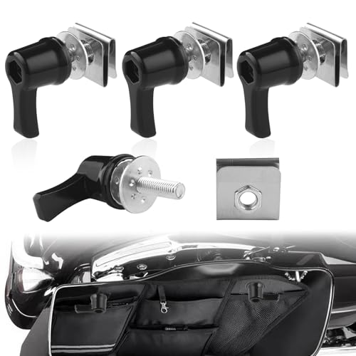 LDJXDADI Saddlebag Lever Lock Fastener Bolt Nut Mounting Security Hardware Theft Deterrent System Twist Block Compatible with Touring Road Street Glide Ultra Electra Road King Softail