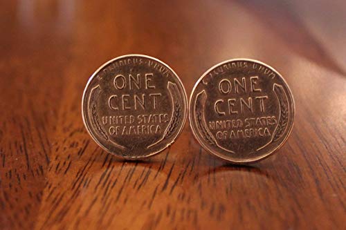Wheat Penny cuffs, One Cent Cufflinks, Vintage Coin Cuff Links, American History gift, Lincoln present, novelty for him, stocking stuffer